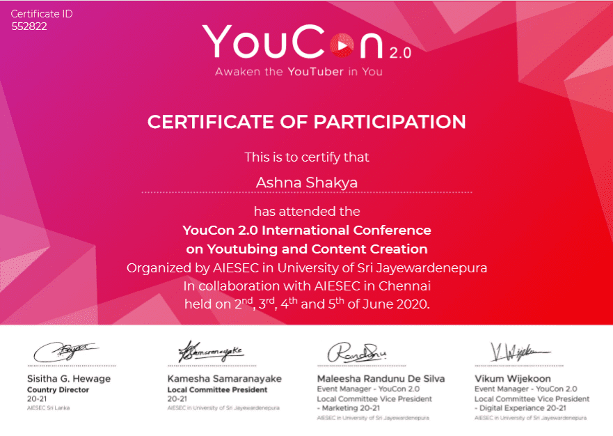 yoycon certificate